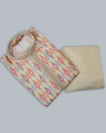 Cream Cotton Kurta Pyjama Set