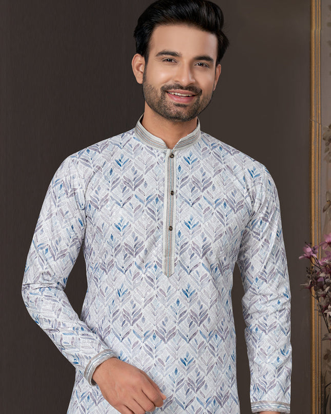 Grey Heavy Cotton Kurta Pyjama Set