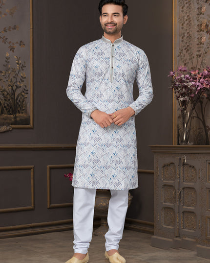 Grey Heavy Cotton Kurta Pyjama Set