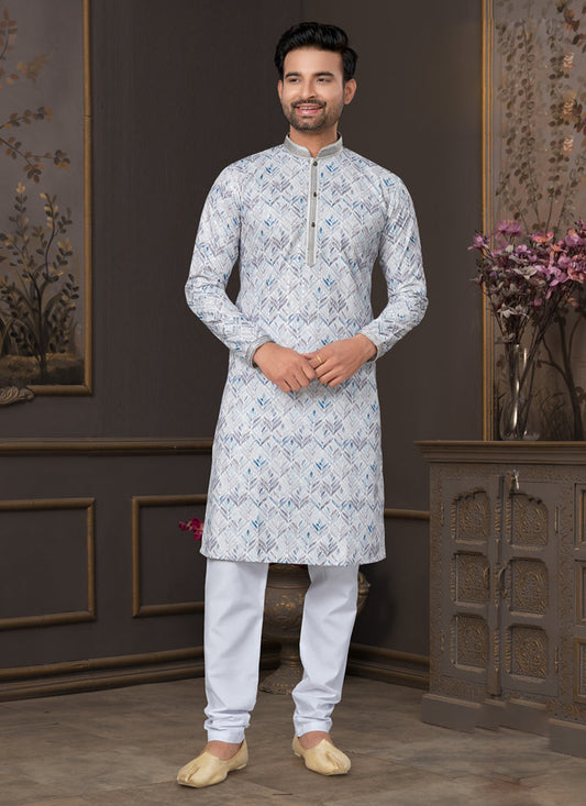 Grey Heavy Cotton Kurta Pyjama Set