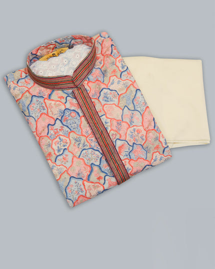 Peach Heavy Cotton Kurta Pyjama Set