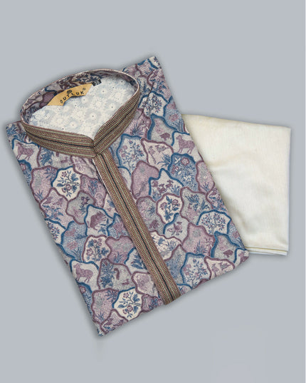 Grey Heavy Cotton Kurta Pyjama Set