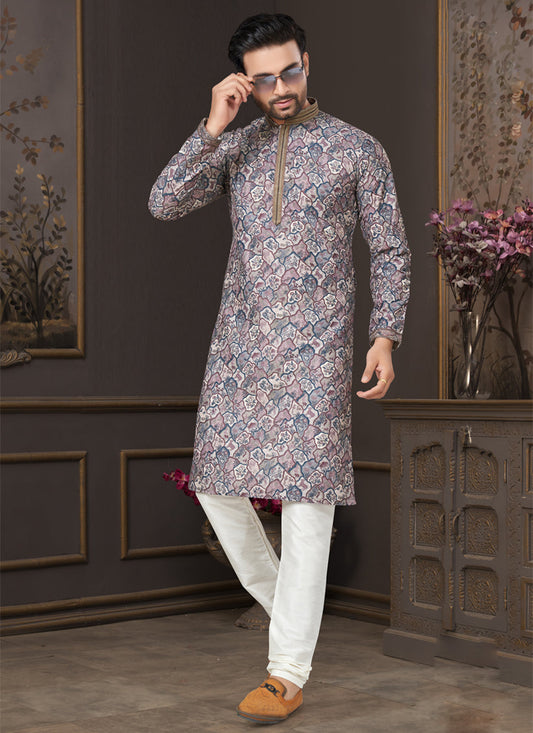 Grey Heavy Cotton Kurta Pyjama Set