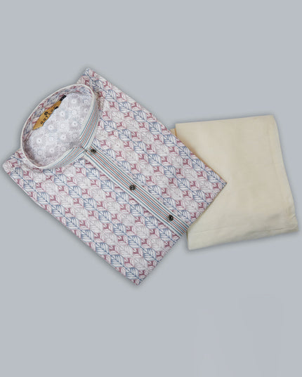 Off White Heavy Cotton Kurta Pyjama Set