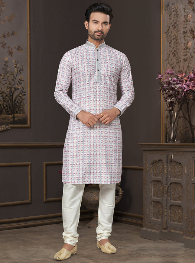 Off White Heavy Cotton Kurta Pyjama Set