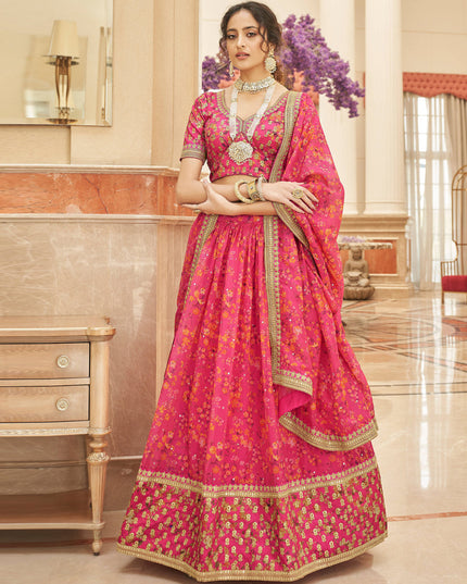 Gajari Pink Organza Designer Lehenga Choli
