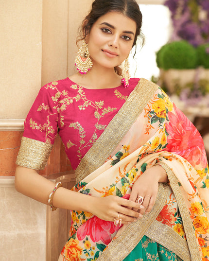 Rama Green Art Silk Designer Lehenga Choli