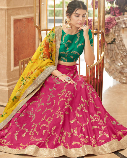 Rani Pink Art Silk Designer Lehenga Choli