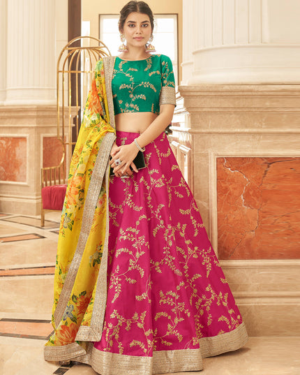 Rani Pink Art Silk Designer Lehenga Choli