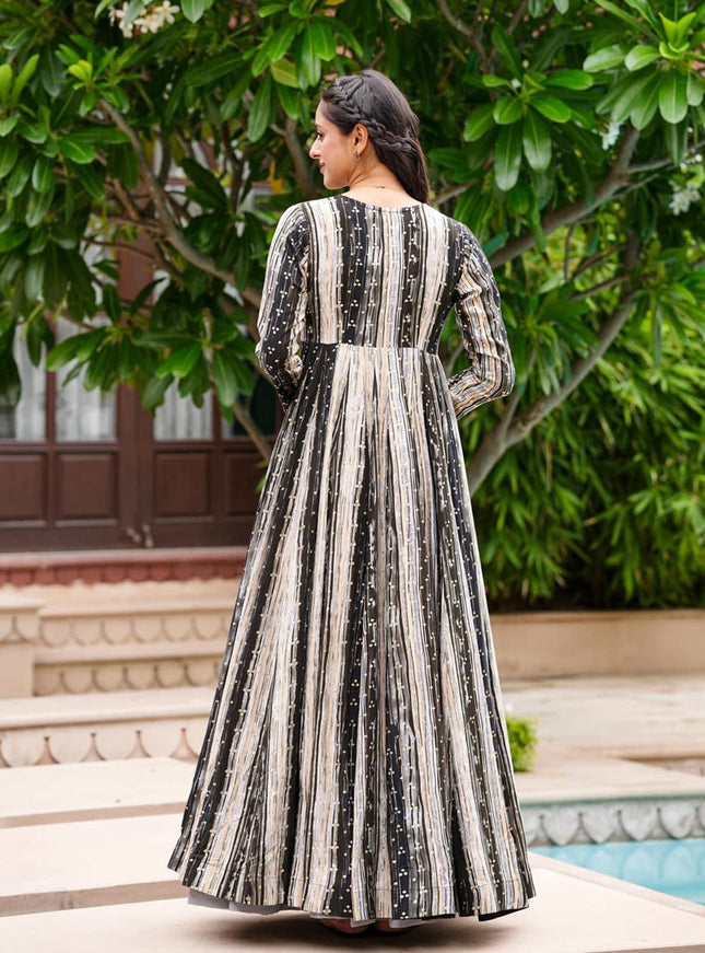 Grey Faux Georgette Printed Indowestern