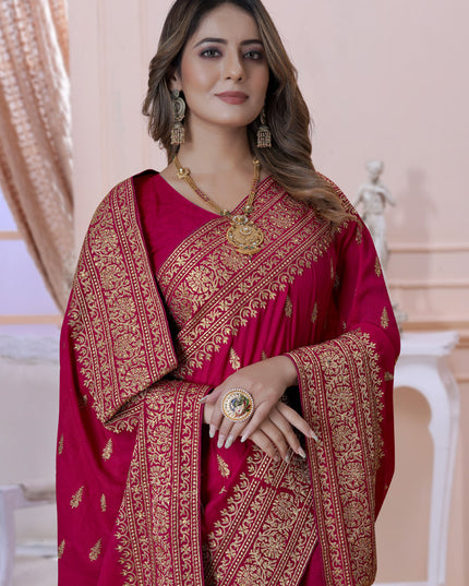 Gajari Silk Embroidered Saree