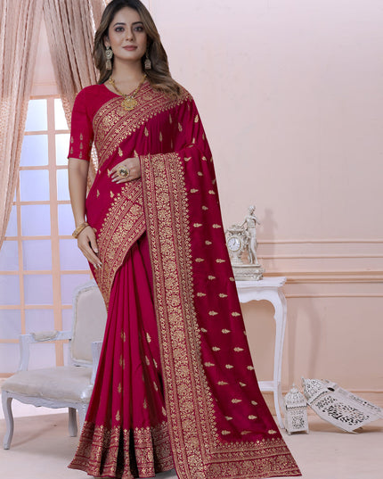 Gajari Silk Embroidered Saree