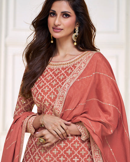 Cantaloupe Chinnon Embroidered Lehenga Kameez