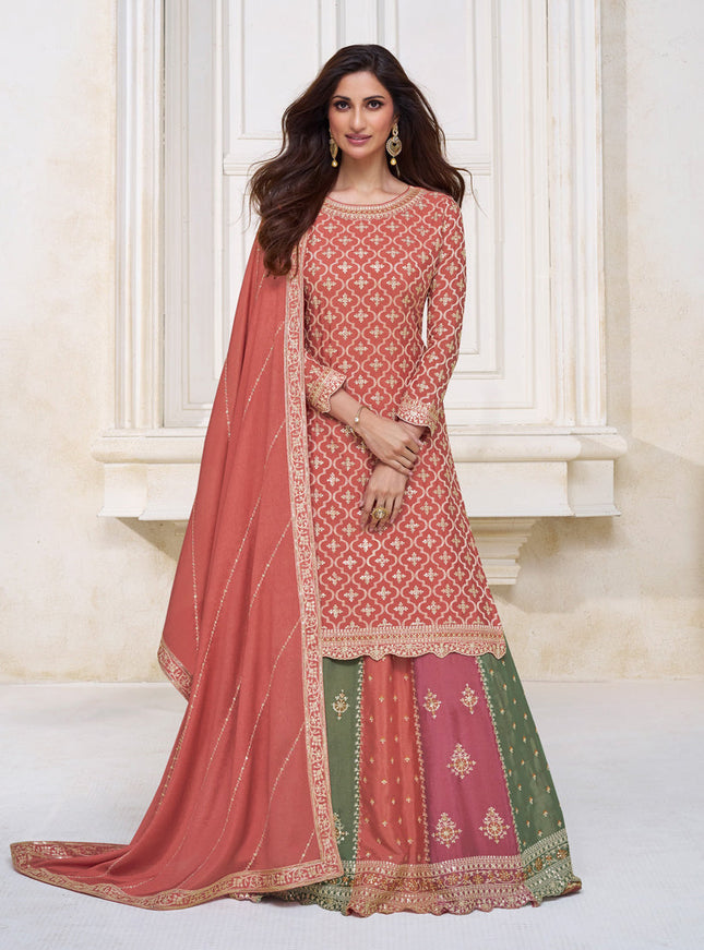 Cantaloupe Chinnon Embroidered Lehenga Kameez