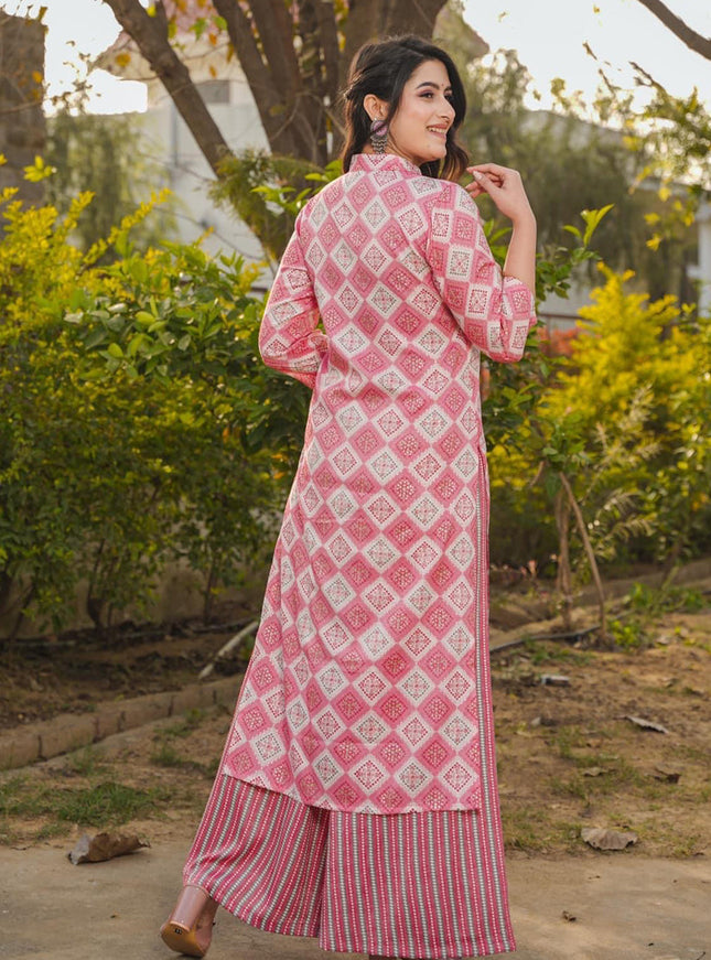 Pink Pure Rayon Plus Size Kurti