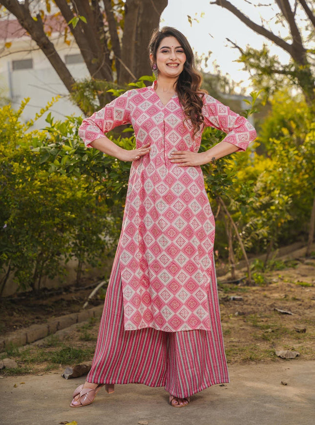 Pink Pure Rayon Plus Size Kurti