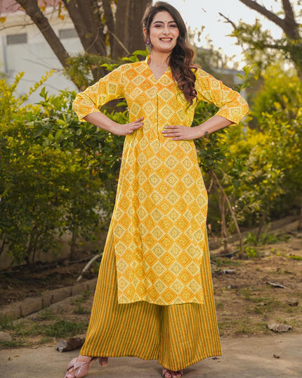 Yellow Pure Rayon Plus Size Kurti