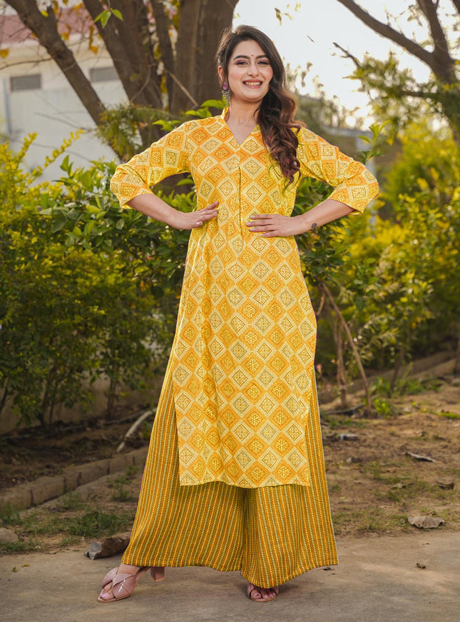 Yellow Pure Rayon Plus Size Kurti