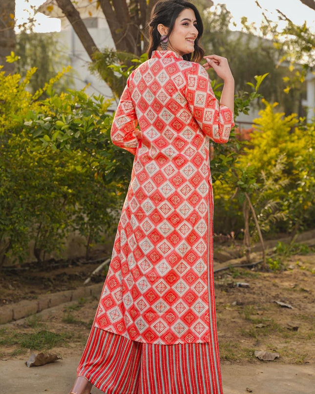 Red Pure Rayon Plus Size Kurti