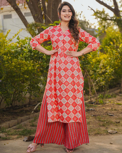 Red Pure Rayon Plus Size Kurti