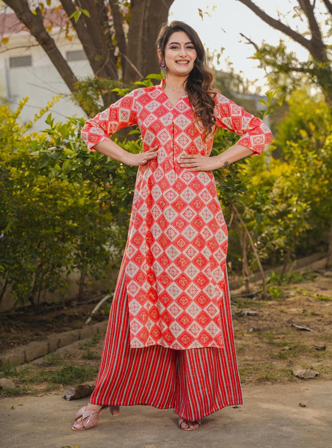 Red Pure Rayon Plus Size Kurti
