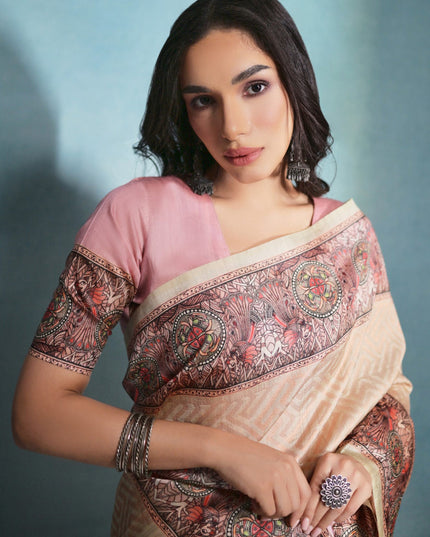 Yellow Cotton Silk Zari Woven Saree