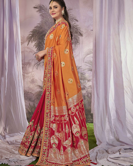 Red Banarasi Silk Embroidered Saree