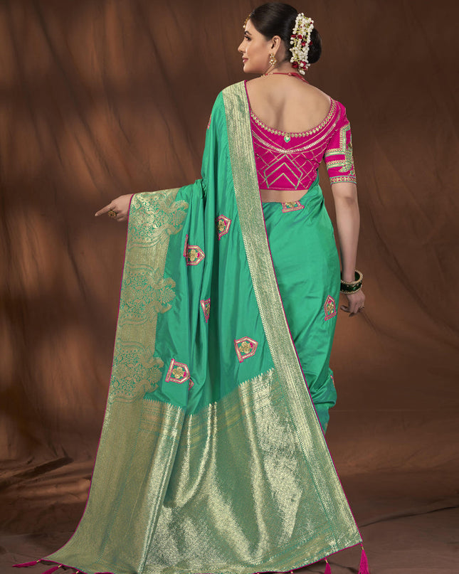 Sea Green Kanjivaram Silk Saree