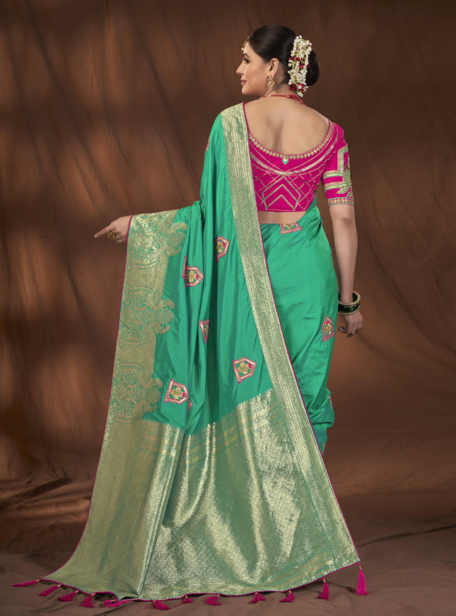 Sea Green Kanjivaram Silk Saree