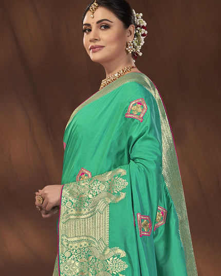 Sea Green Kanjivaram Silk Saree