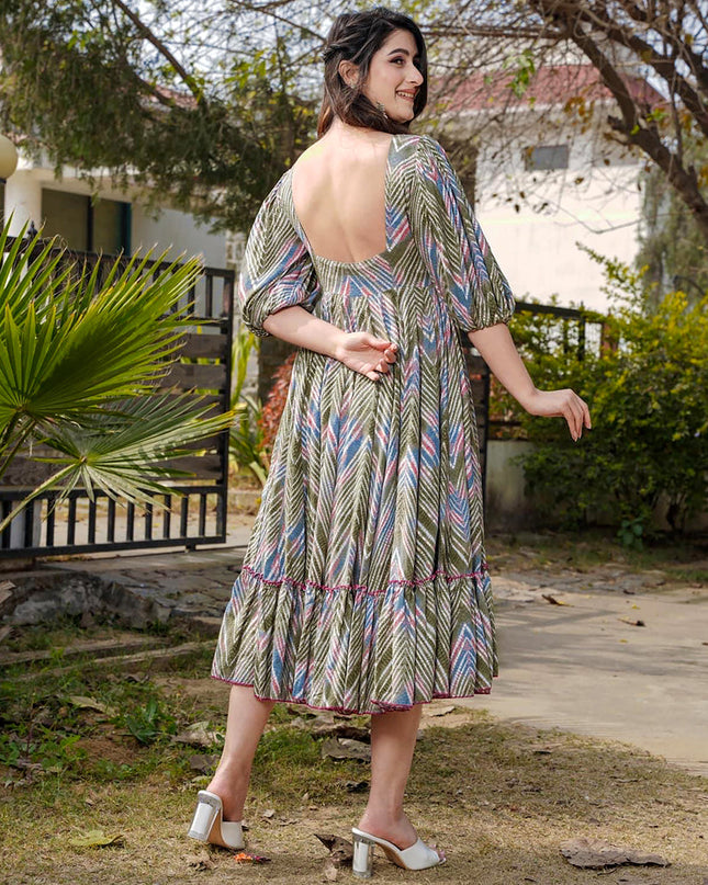 Multi Color Heavy Rayon Digital Print Readymade Gown