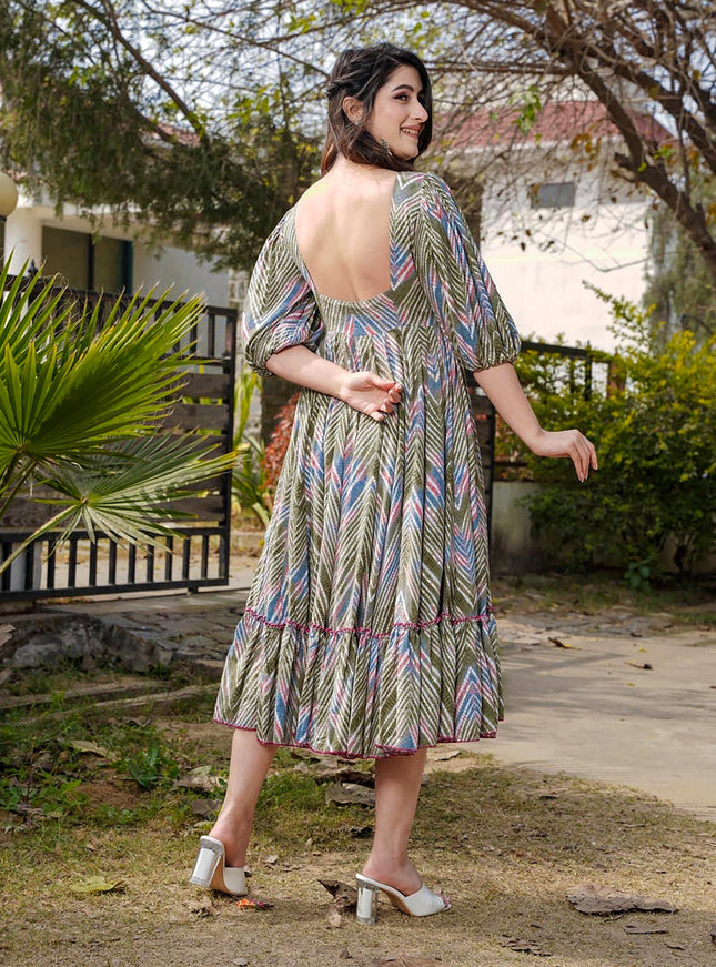 Multi Color Heavy Rayon Digital Print Readymade Gown