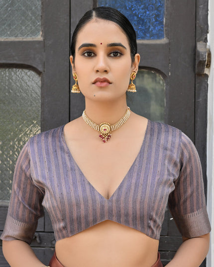 Purple Soft Tussar Silk Zari Woven Saree For Festival