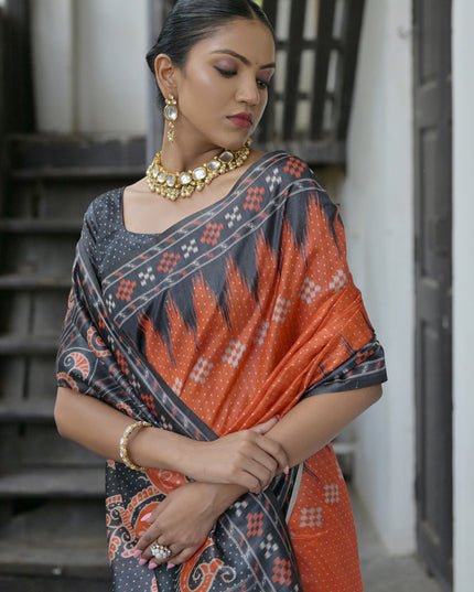 Red Soft Tussar Silk Zari Woven Saree For Festival