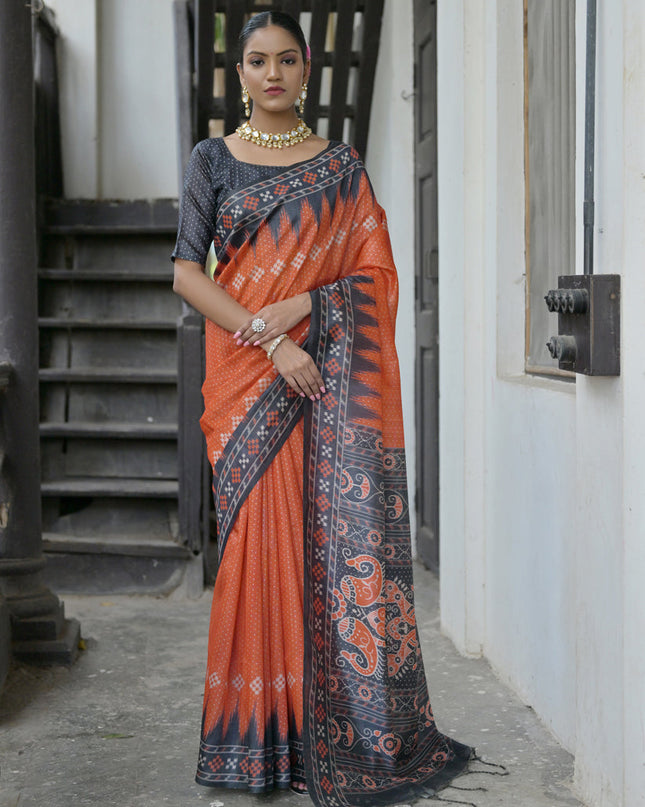 Red Soft Tussar Silk Zari Woven Saree For Festival