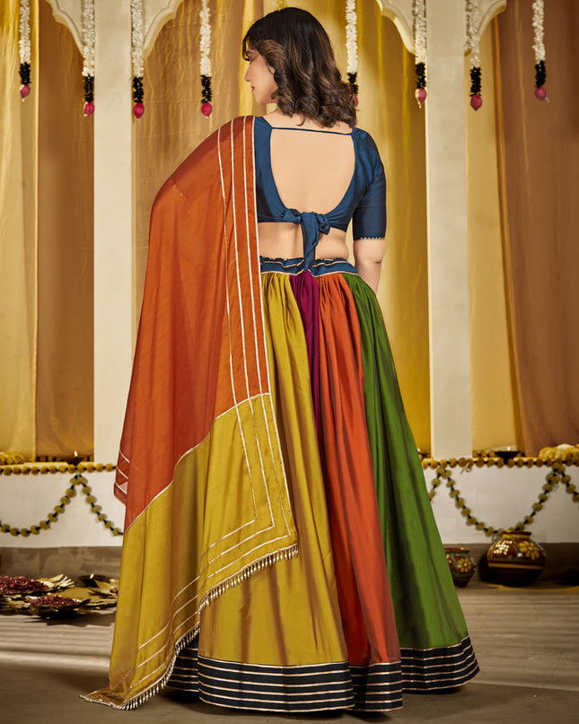 Multicolor Silk Gamthi Work Chaniya Choli