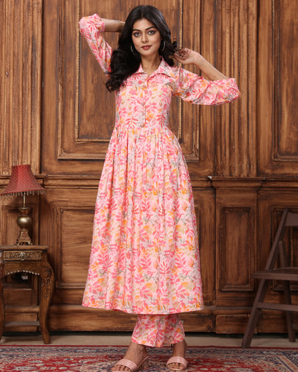 Blush Peach Rayon Printed Co-Ord Set