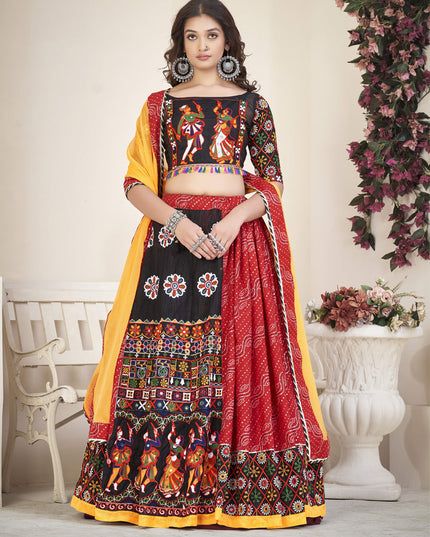 Hot Red Cotton Silk Navratri Special Chaniya Choli