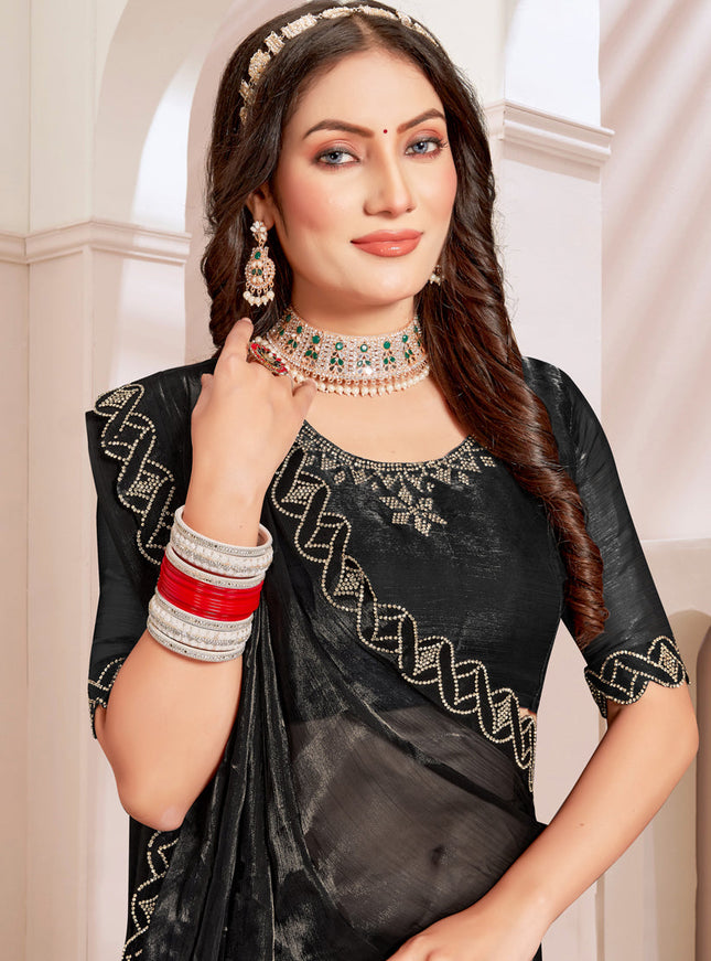 Black Silk Party Wear Saree