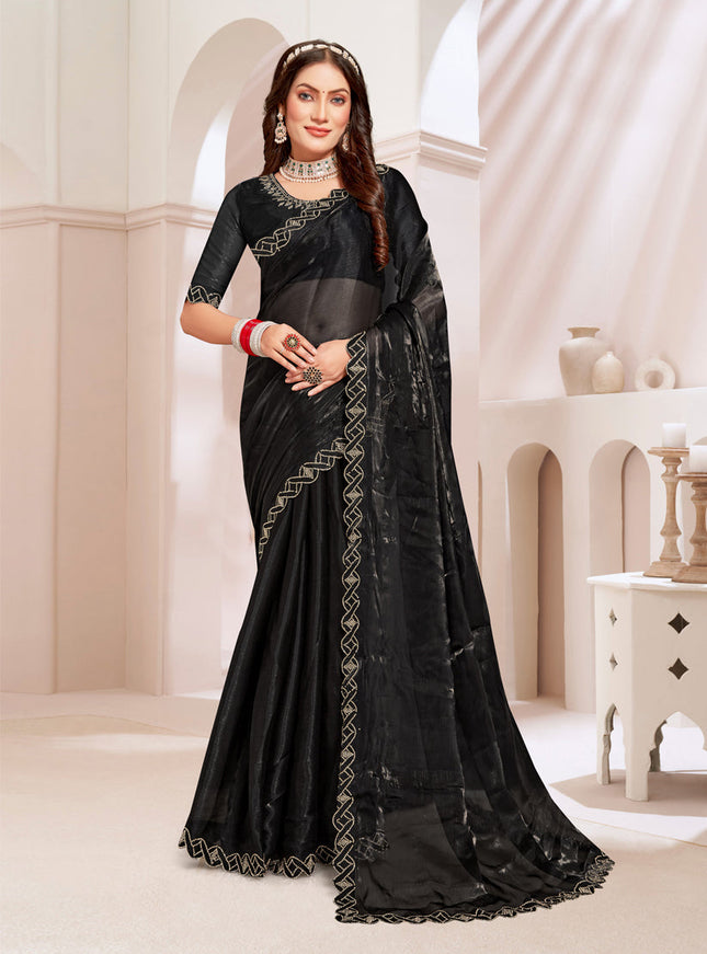 Black Silk Party Wear Saree