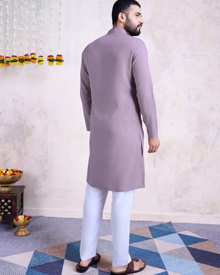 Dusty Purple Rayon Gamthi Work Navratri Special Kurta