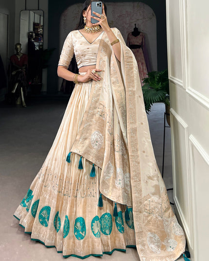 cream sky pure shimmer navratri special chaniya choli