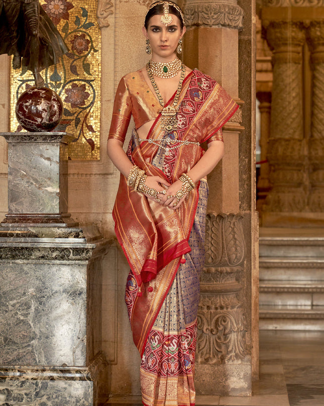 Beige Banarasi Brocade Zari Woven Saree