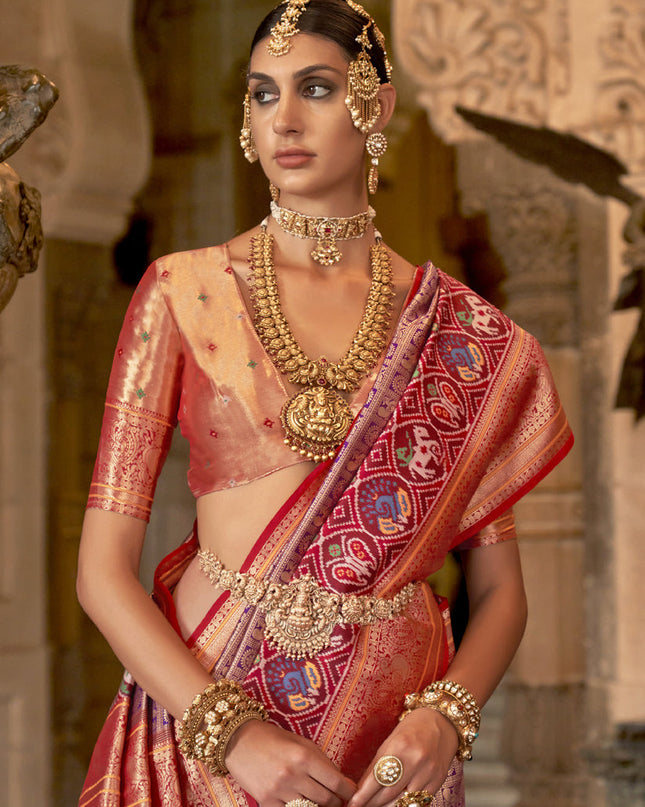 Lavender Banarasi Brocade Zari Woven Saree