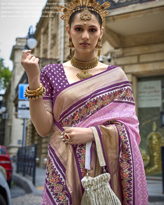Pink Silk Printed Designer Saree