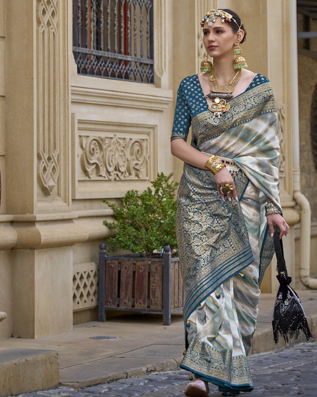 Multicolor Silk Zari Woven Saree