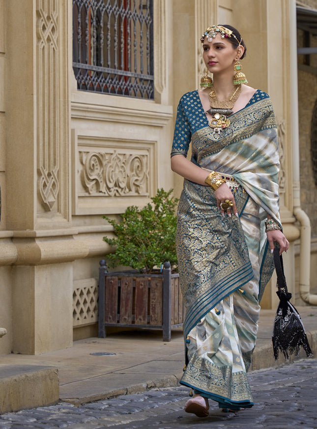 Multicolor Silk Zari Woven Saree