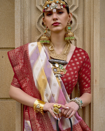 Multicolor Silk Zari Woven Saree