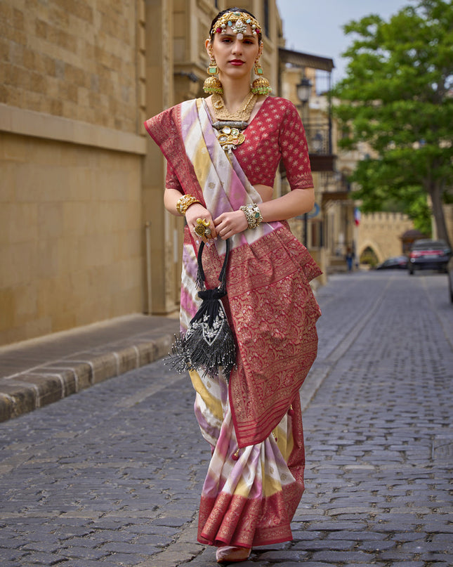 Multicolor Silk Zari Woven Saree