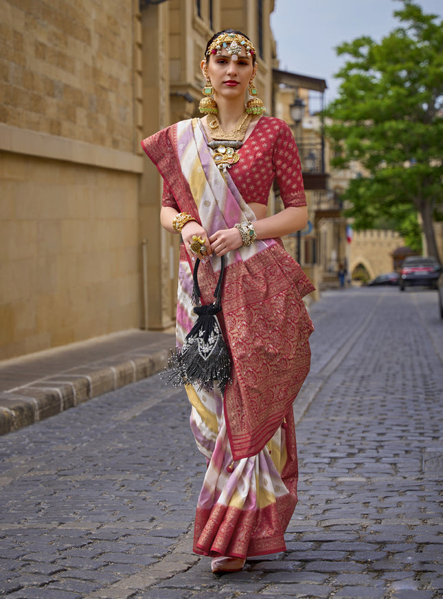 Multicolor Silk Zari Woven Saree